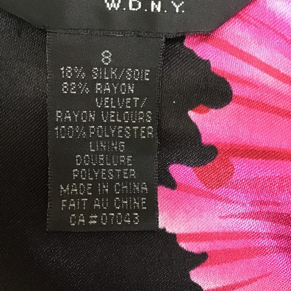 WD.NY Black silk/velvet skirt with ruffle trim hem size 8 - Picture 8 of 8